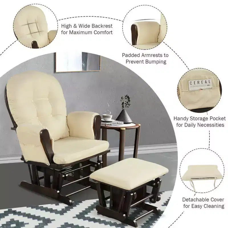 Chaise berçante en bois pour chambre de bébé