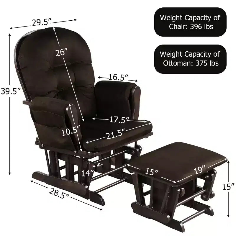Chaise berçante en bois pour chambre de bébé