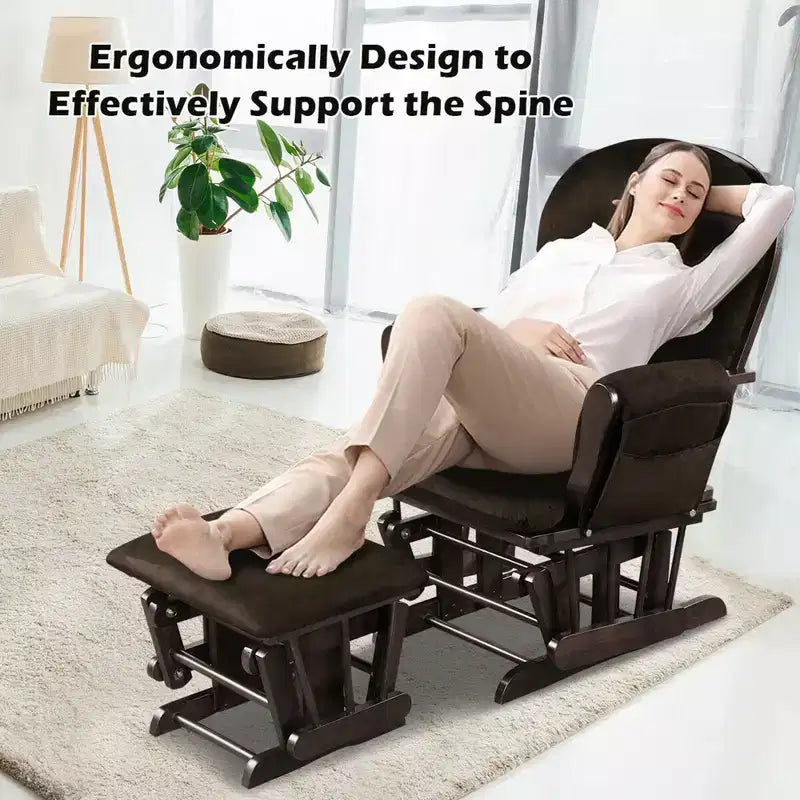 Chaise berçante en bois pour chambre de bébé