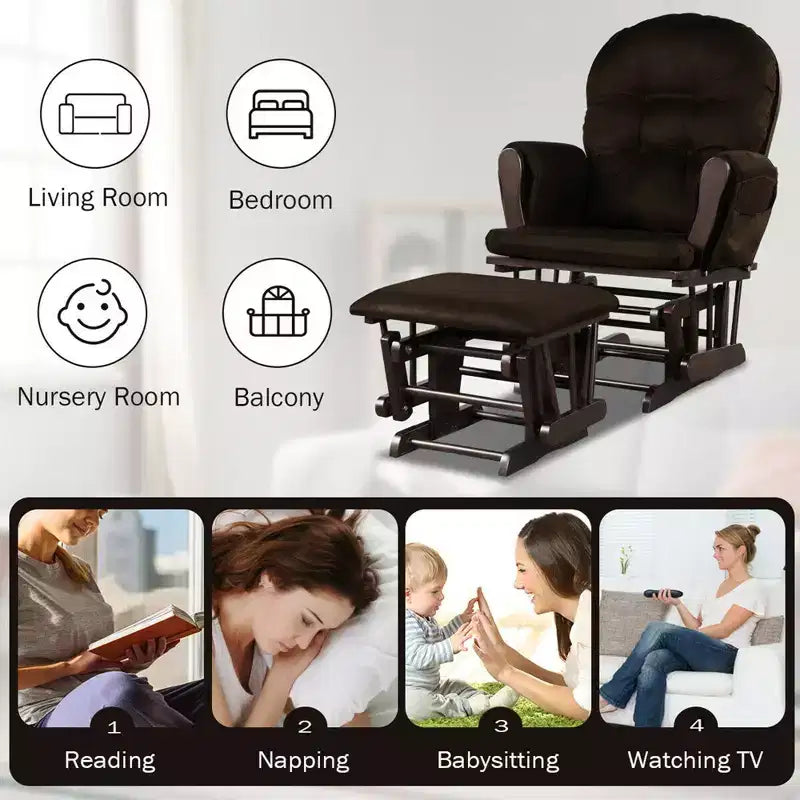 Chaise berçante en bois pour chambre de bébé