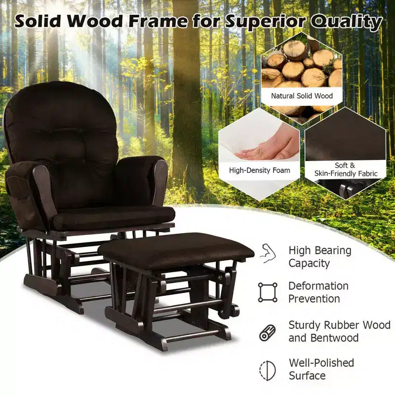 Chaise berçante en bois pour chambre de bébé