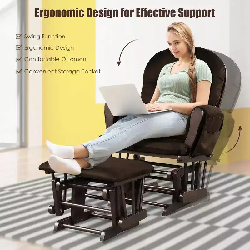 Chaise berçante en bois pour chambre de bébé