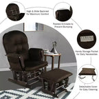 Chaise berçante en bois pour chambre de bébé