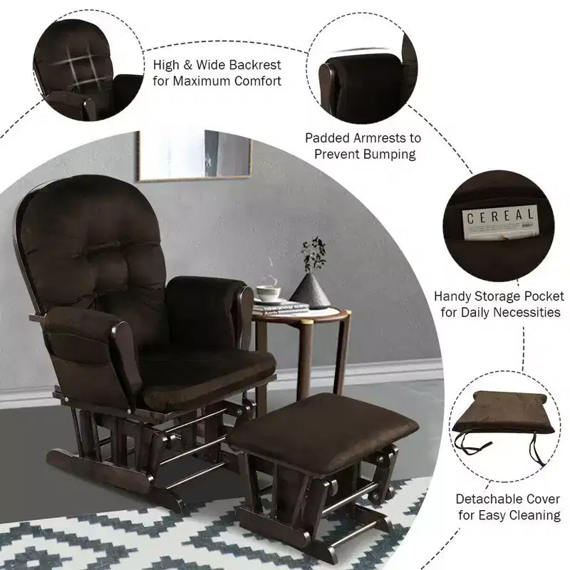 Chaise berçante en bois pour chambre de bébé