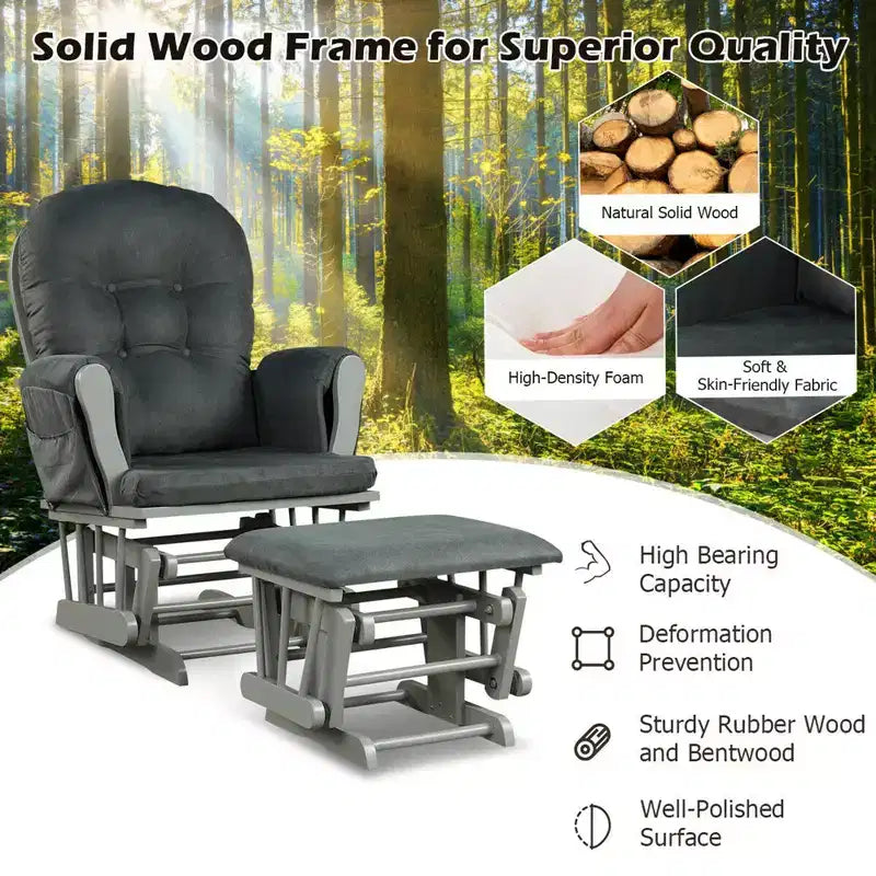 Chaise berçante en bois pour chambre de bébé