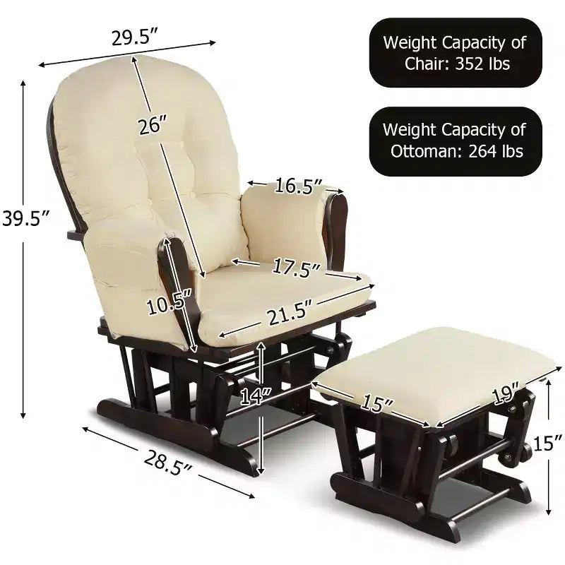 Chaise berçante en bois pour chambre de bébé
