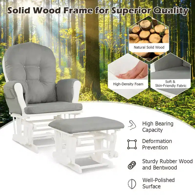 Chaise berçante en bois pour chambre de bébé