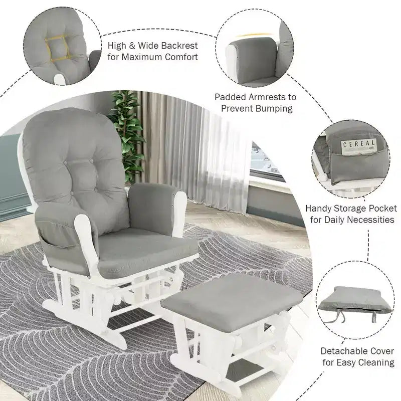 Chaise berçante en bois pour chambre de bébé
