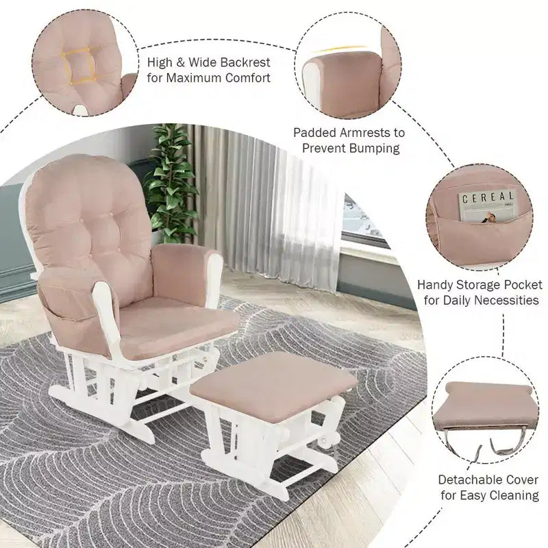 Chaise berçante en bois pour chambre de bébé