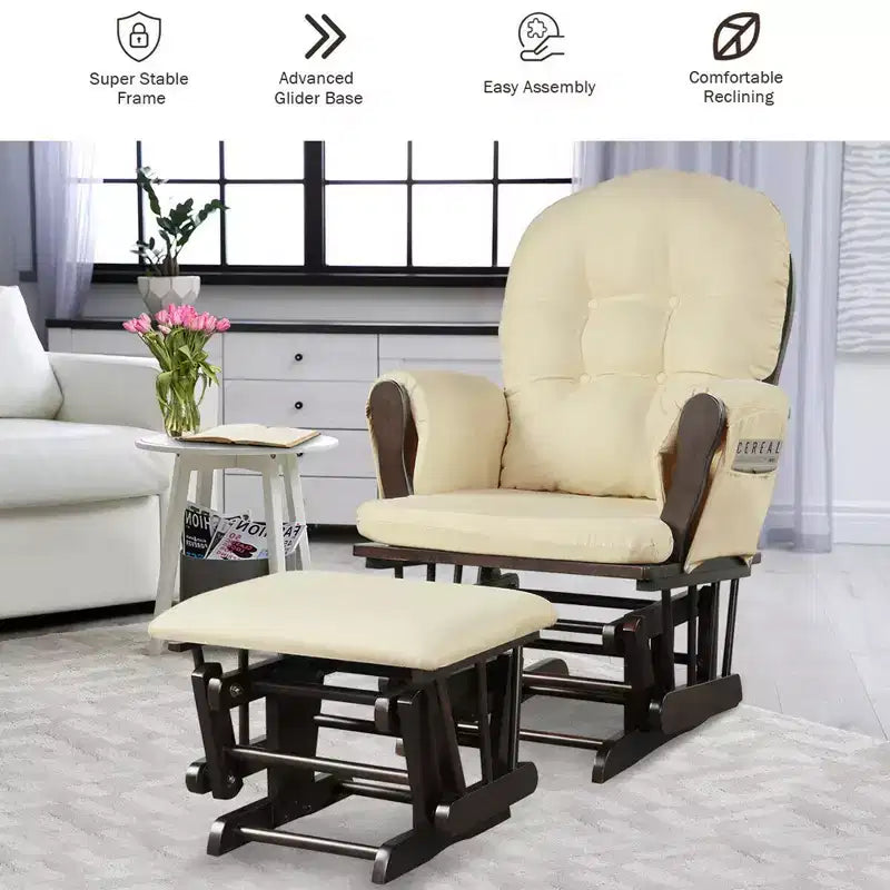 Chaise berçante en bois pour chambre de bébé