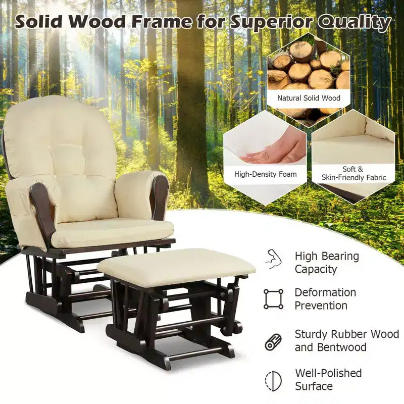 Chaise berçante en bois pour chambre de bébé