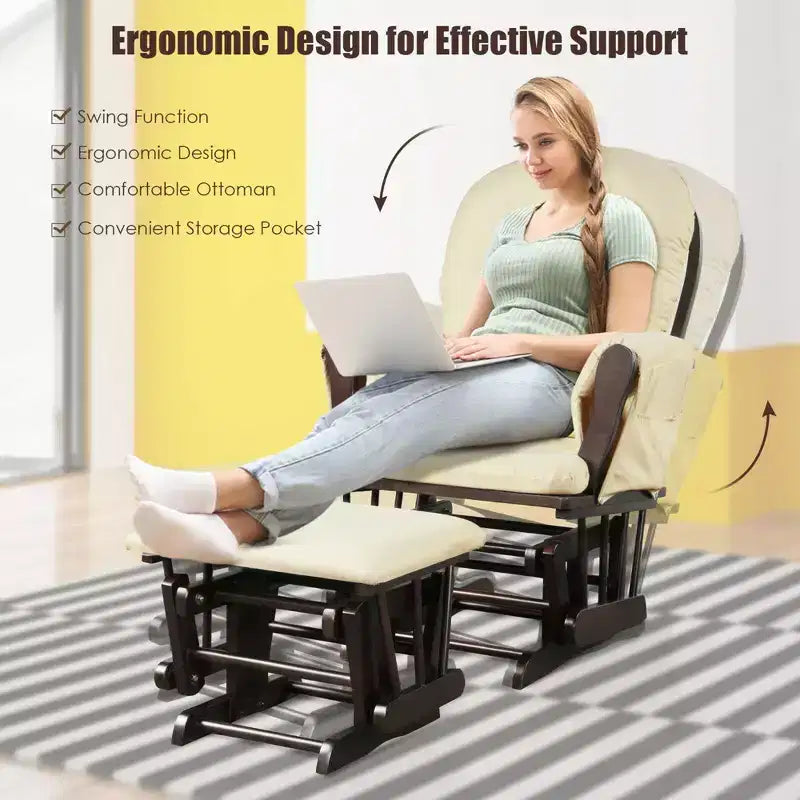 Chaise berçante en bois pour chambre de bébé