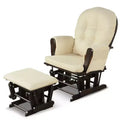 Costway Glider and Ottoman Cushion Set Wood Baby Nursery Rocking Chair