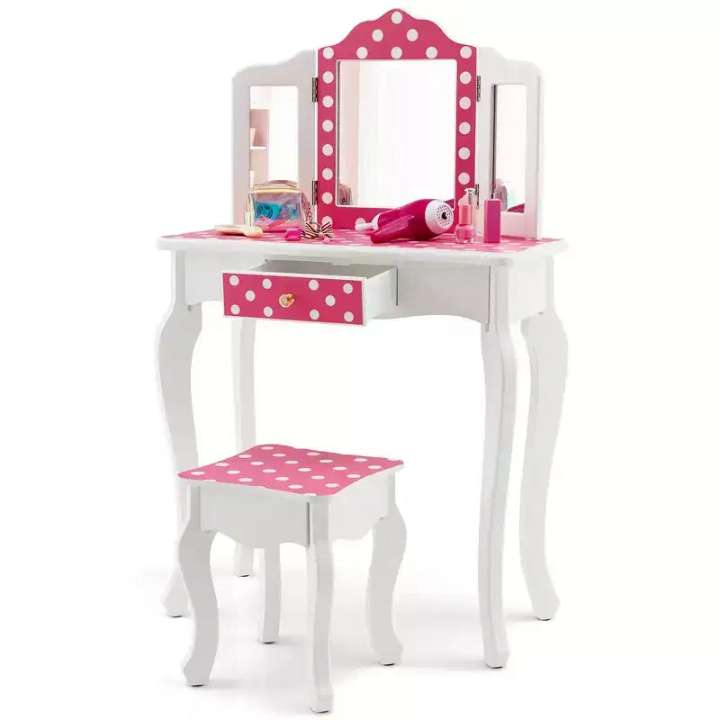 Table de Maquillage en Bois pour Enfants
