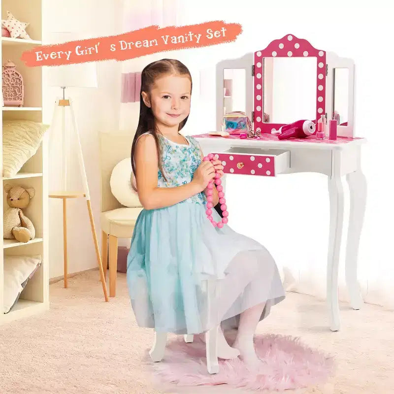 Table de Maquillage en Bois pour Enfants